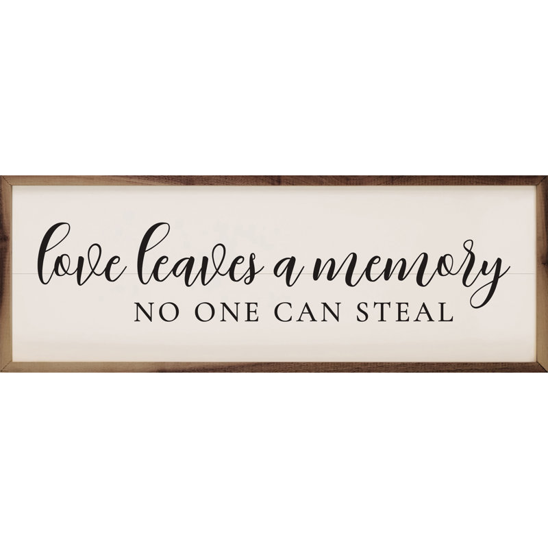 Love Leaves A Memory - blanc, L 48 po x H 16 po