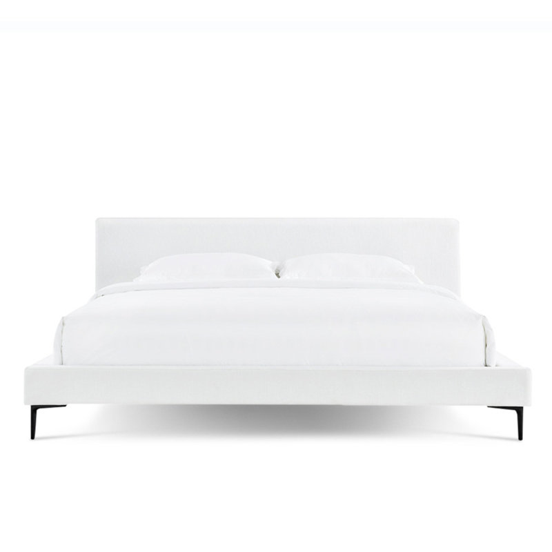 Lit plateforme Brooke, Gris clair, Grand lit