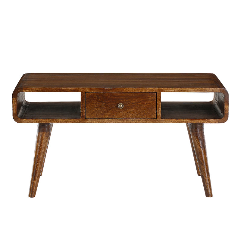 Gaige Solid Wood Four Leg Coffee Table with Storage