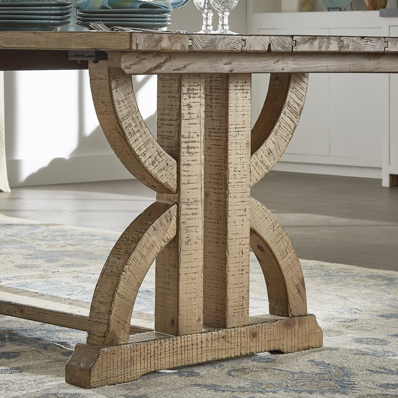 Aldrina Solid Wood Base Dining Table, Oak