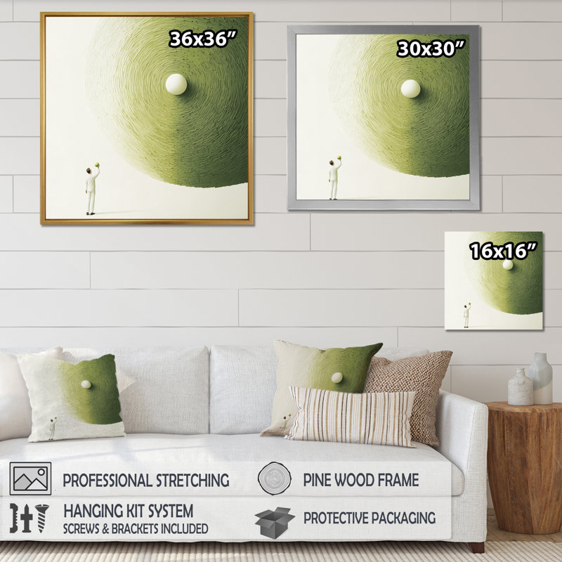 Jaune et vert, golf, réalisation II - art mural, H 30 po x l 30 po, Reproduction encadrée d'une seule photo sans pass