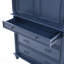  Armoire de cuisine autoportante avec 5 tiroirs et tablettes de porte - bleu-651773613