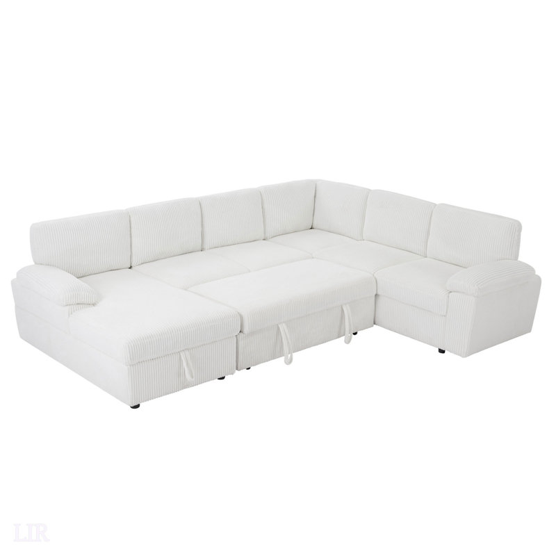 Canapé modulaire surdimensionné avec rangement surdimensionné, siège profond rembourré en velours côtelé, canapé-lit convertible en forme de L pour la maison et le bureau, canapé modulaire