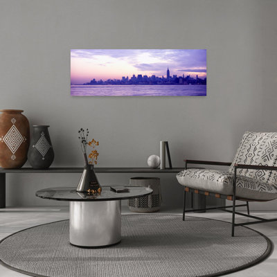Skyscrapers At The Waterfront At Sunrise, Manhattan, New York City, New York State, Usa Tranquil Abstract Contemporary Architecture City Wall Art