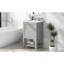 Meuble-lavabo de 20 po avec lavabo, armoire de salle de bain avec porte à fermeture douce, support de rangement et tablette ouverte, gris-1485099421