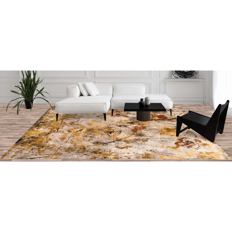 Tapis gris et cuivre noué à la main de haute qualité, Rectangle 6 pi x 9 pi