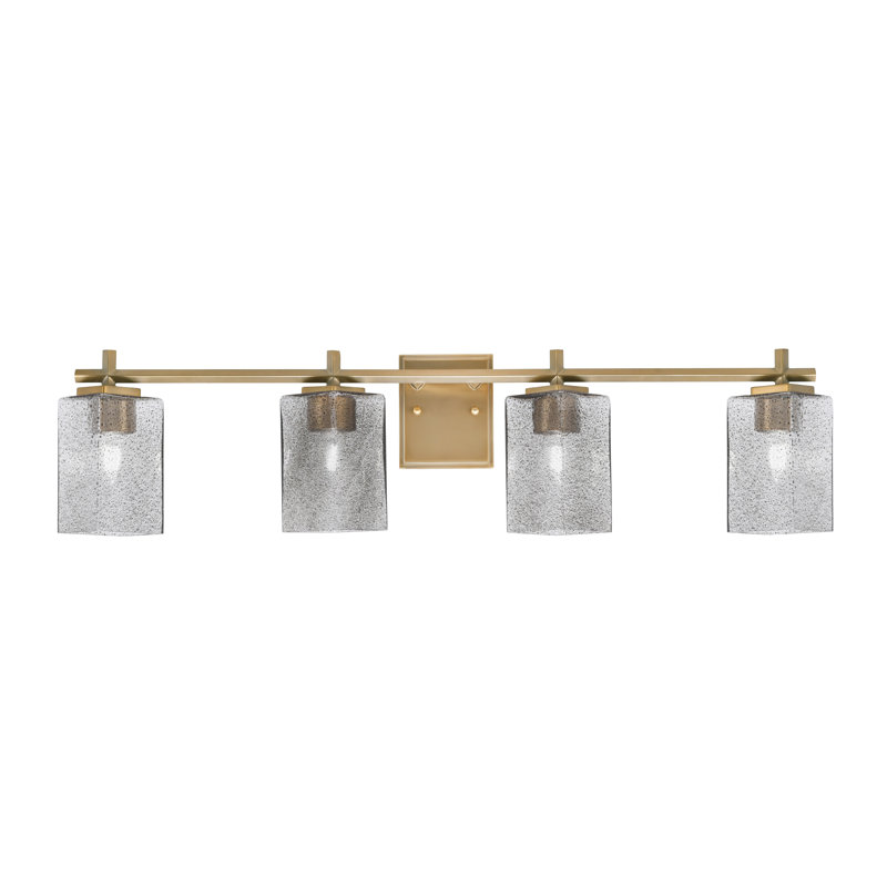 Barre d'éclairage de salle de bain 4 lumières Franklin, Laiton