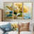 Toile avec cadre flottant or
