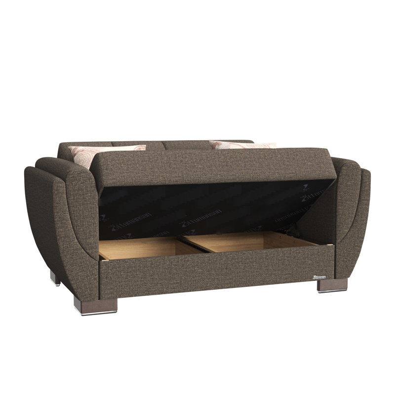 Convertible avec rangement, brun - confortable pour se prélasser avec un poids de 147,24 lb, de qualité