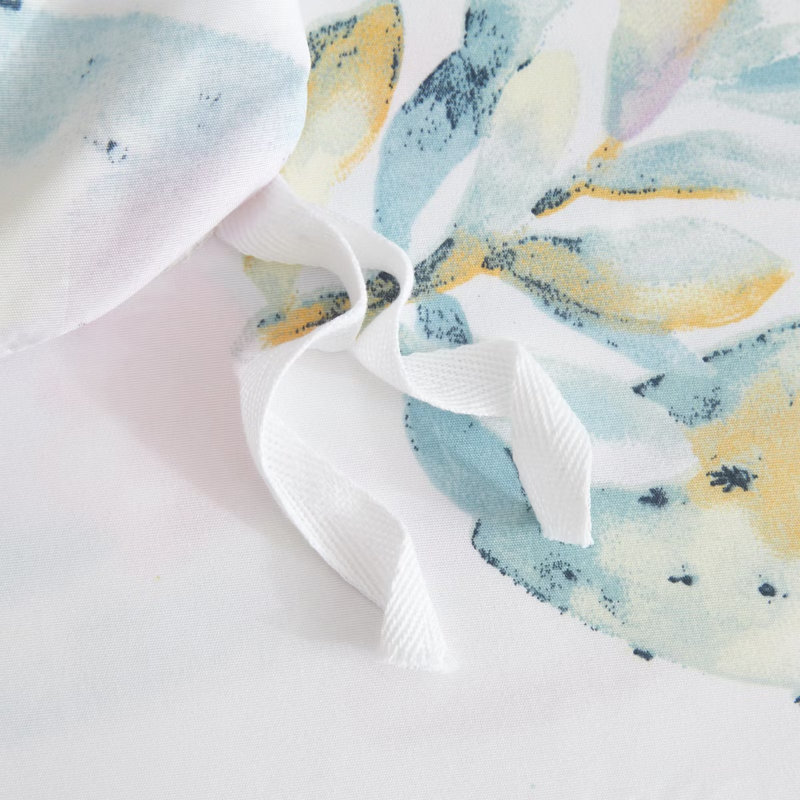 Cotton Percale Floral Duvet Cover, King Duvet Cover + 2 King Pillowcases