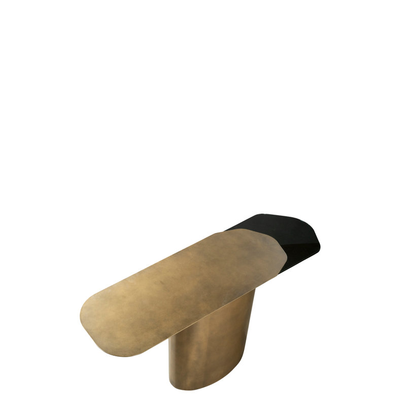 Cerryn Modern Irregular Console Table with Sculptural Free Form Design and Glass Top – Architectural Statement Console