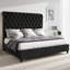 Lit-bateau en velours avec garniture cloutée Jampier King-1716676854-1716676853