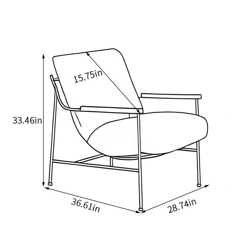 Chaise confortable avec structure en acier, Chenille noir