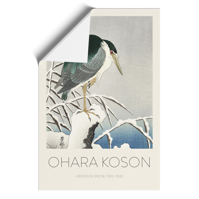 A Heron In The Snow by Ohara Koson - No Frame Painting, 30cm H x 21cm W x 0.1cm D