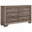 Commode 6 tiroirs en taupe délavé-1334159989