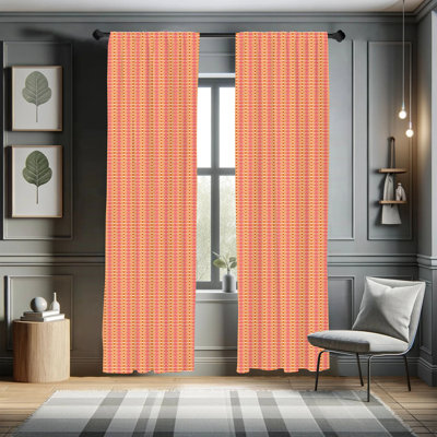 Paire de rideaux semi-diaphanes avec passe-tringle Abstract
