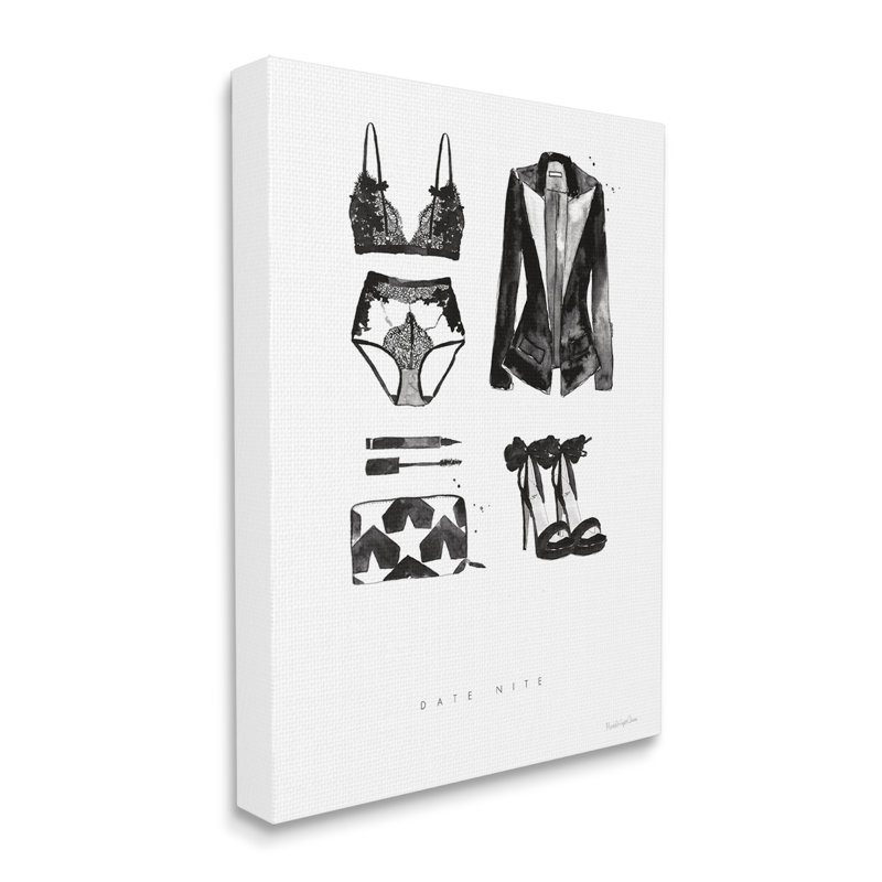 «Date Nite Slang», citation de mode féminine humeur, Toile tendue, H 20 po x l 16 po