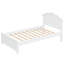 Structure de lit simple en bois de pin blanc avec tête de lit et pied de lit, sans sommier tapissier, support robuste-1132907115
