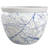 16" Abstract Blue & Silver Fishbowl