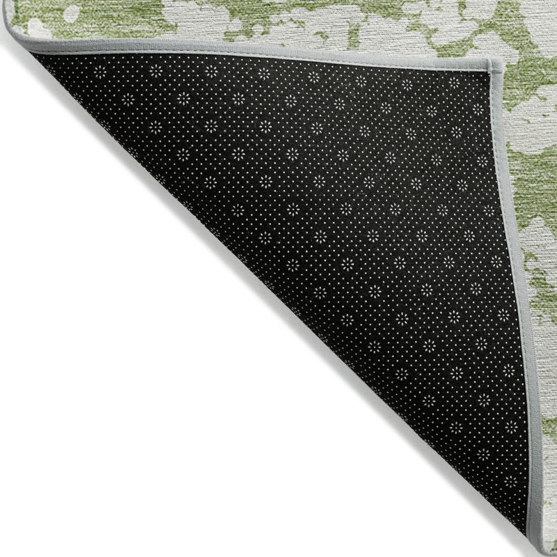 Tapis intérieur lavable abstrait vert 9 pi x 12 pi
