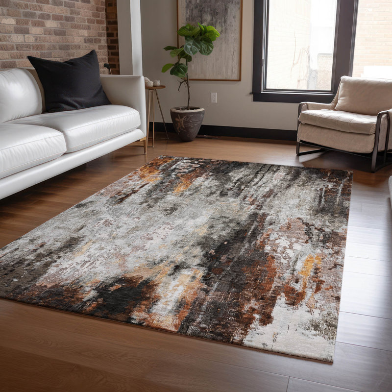 Tapis intérieur / extérieur gris Verentha, 9 pi x 12 pi
