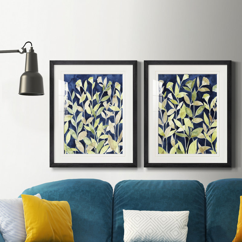 «Indigo Blooming Night I», reproduction encadrée de qualité supérieure - prête à être accrochée