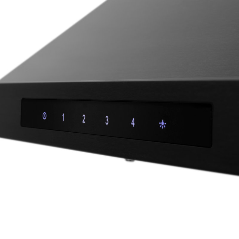 42" 400 CFM Ducted Wall Mount Range Hood, Black Stainless Steel