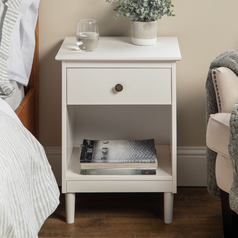 Decimus 46cm W Bedside Table, White