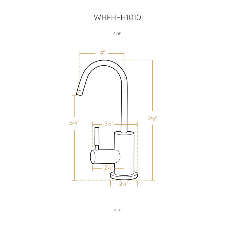 Whitehaus Point of Use Instant Hot Water Drinking Faucet With Gooseneck Swivel Spout, Antique Brass