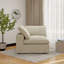 Fauteuil d'angle à housse en lin mélangé-543301431
