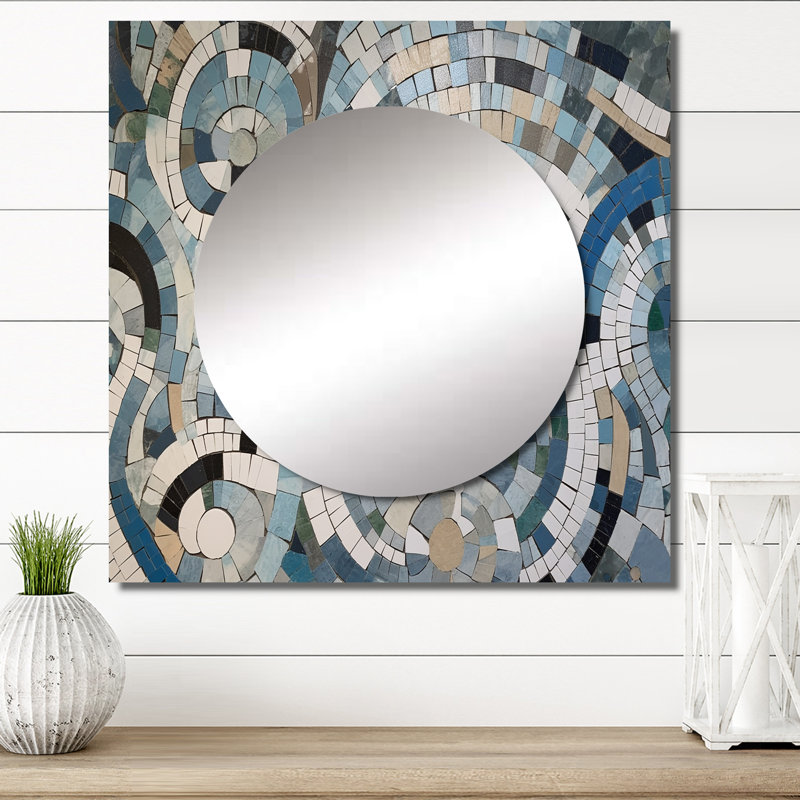 Foua - Miroir carré en mosaïque Boho, 29 po x 29 po