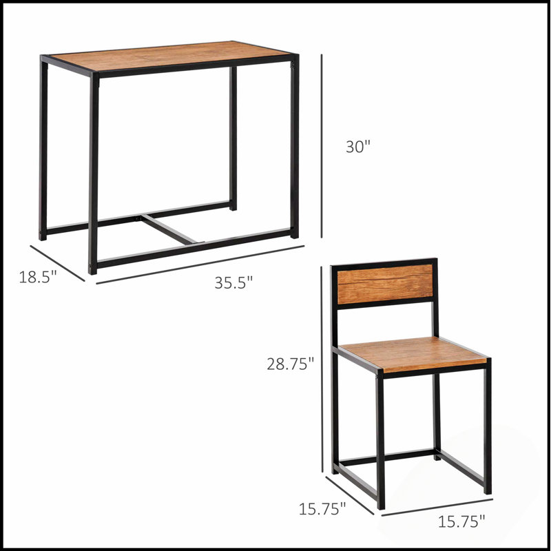 3-Piece Industrial Dining Table Set For 2, Perfect For Cozy Meals And Conversations In Small Spaces
