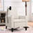Adult Recliner In Beige, With Adjustable Width & Cup Holder, Modern Phone Holder For Living Room Bedroom - Beige Fabric Chair Frame Slot