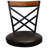 Tetlin 24"-29" Adjustable Height Faux Leather Upholstered Swivel Counter Stool & Bar Stool with Double X Back and Espresso Seat, Black Metal Base (Set of 3)-1283733301