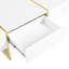 Table basse 47,2 po x 31,4 po minimaliste ultra brillante avec 2 tiroirs-220120082