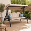 Balancelle-lit convertible 3 places pour terrasse extérieure de 195 cm (77 po) avec auvent réglable et porte-gobelets, capacité de 363 kg (800 lb).-468799445