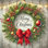«Classic Holiday Wreath with Red Bow», reproduction d'art sur toile