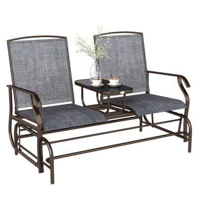 Outdoor Glider Swing, Centre Coffee Table And Independent Chairs