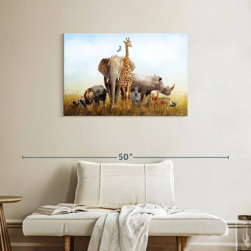 Brampt, animaux du safari au Kenya, H 24 po x l 36 po