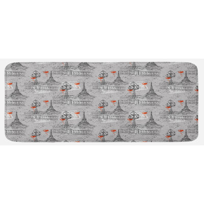 Traditional Solid Color Synthetic Kitchen Mat