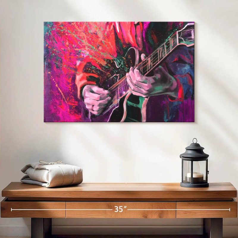 Abarca, coloré, guitare, jazz, H 16 po x l 24 po