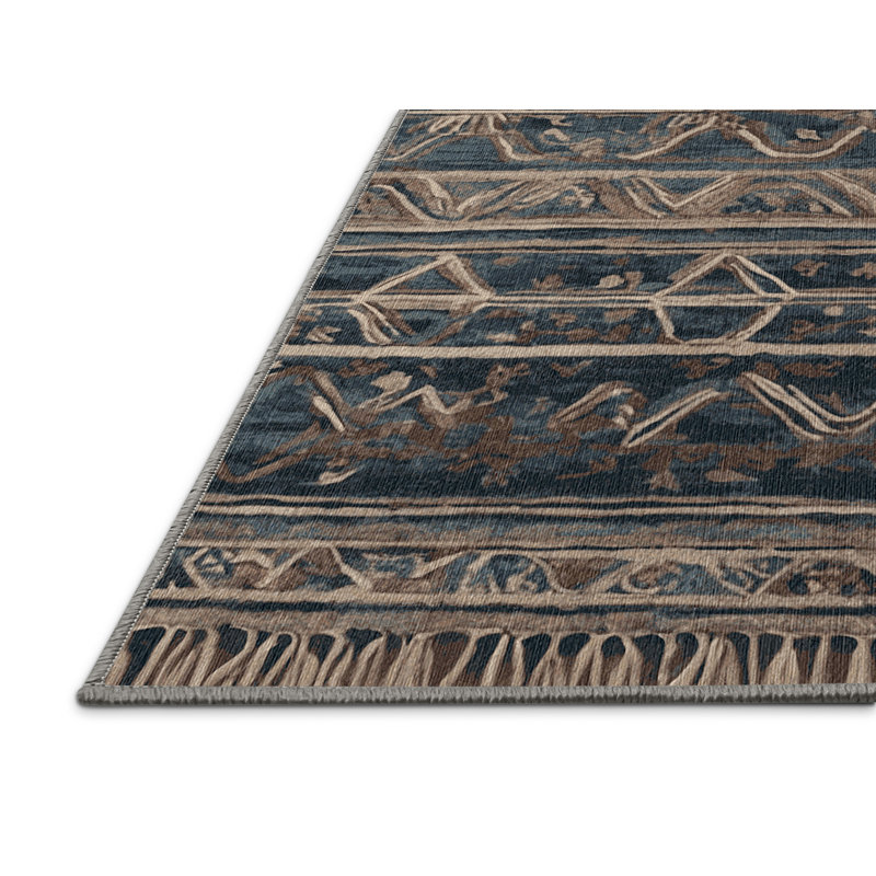 Machine Washable Gray Area Rug GSIX03601, Rectangle 3' x 5'