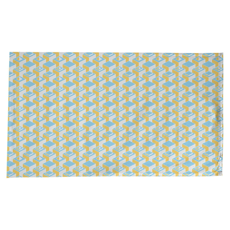 Nappe de gratte-ciels classiques, Jaune / bleu sarcelle