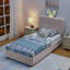 Lit simple tapissier avec tête de lit surdimensionnée-1803139362