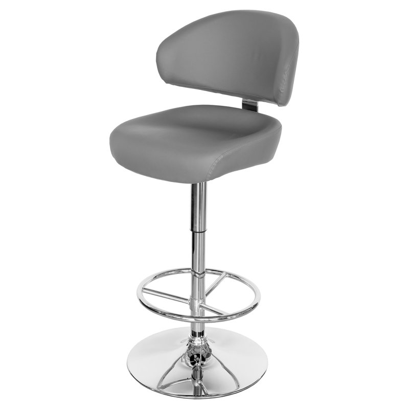 Jaclyn Swivel Upholstered Adjustable Height Counter Stool, Grey