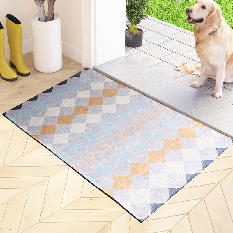 Jebreel Non-Slip Geometric Doormat, 31.5" W x 47.2" L