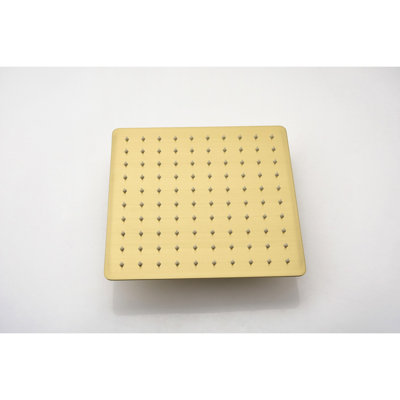 Brushed Gold Shower System: 10" Rain Head And Handheld . Wall Mounted High Dual System. Bathroom Faucet With Valve Trim. Self-Cleaning Nozzle. Matches American Standard Pipe Connections. Simple