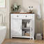 Armoire de rangement Farmhouse avec tiroir et tablette réglable avec comptoir en noyer, armoire à café moderne pour la cuisine, la salle à manger, la salle de bain et le vestibule