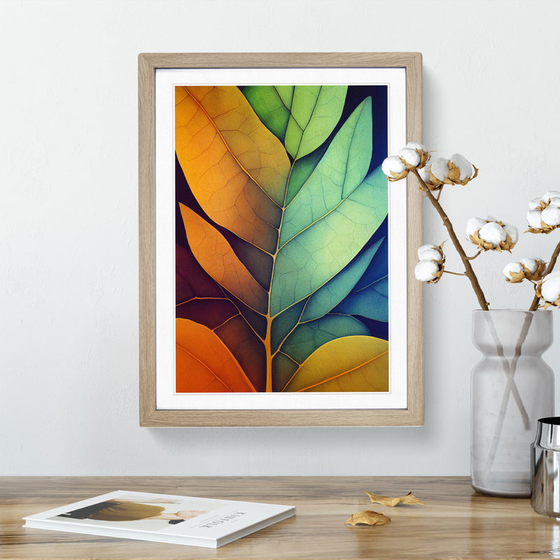 Leaves - Framed Print, 64cm H x 46cm W x 2cm D, Oak
