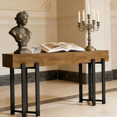 Table de vestibule, console rustique, table de couloir, table de canapé, étagère de présentation